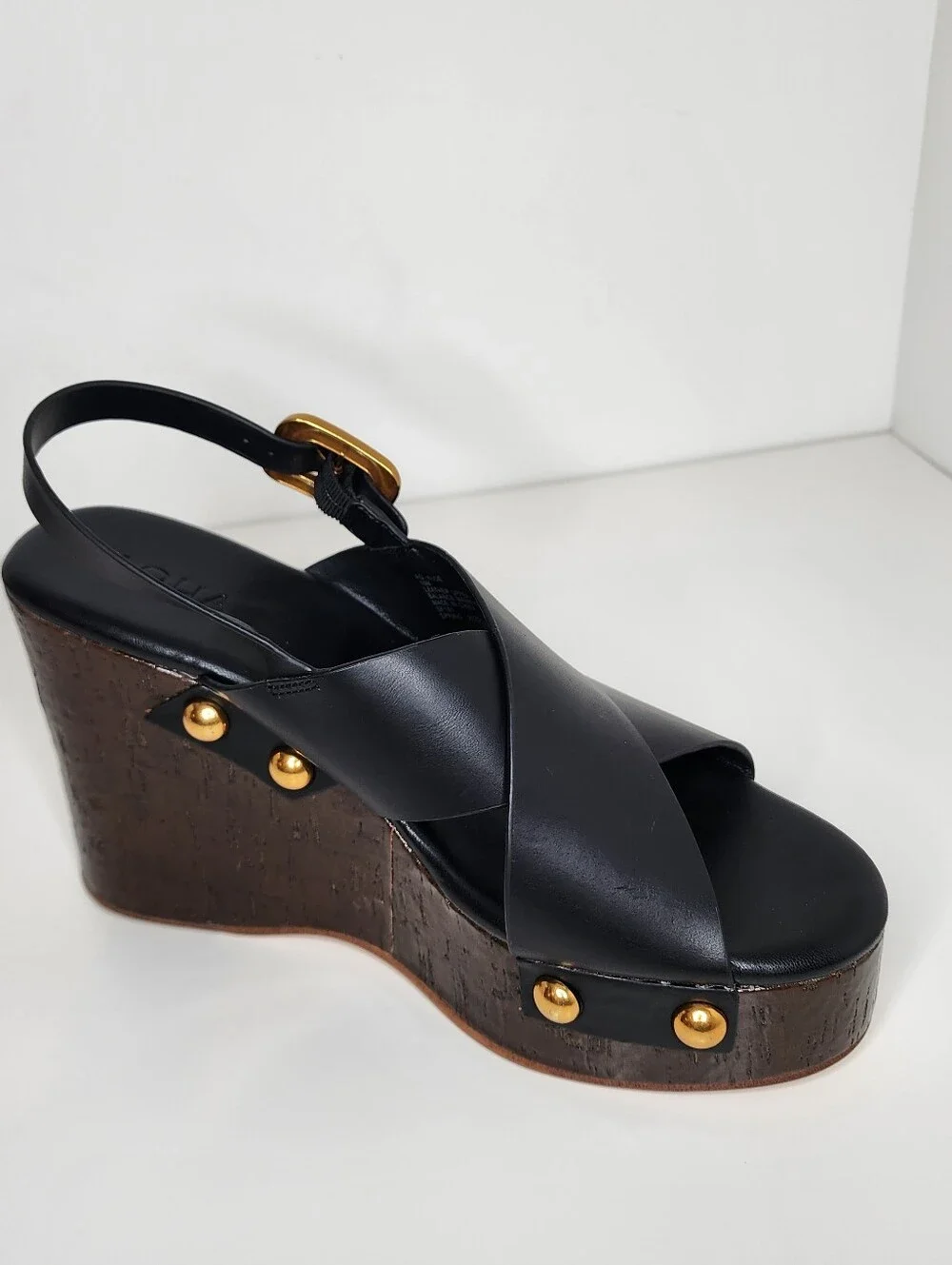 Aqua Studded Womens Platform Sandals In Black Size 10
